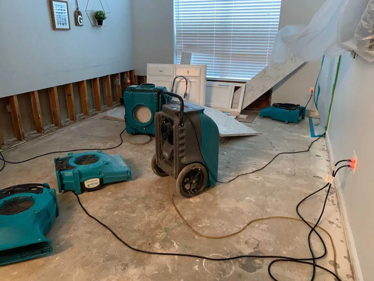 Dehumidifier in flood-cut room for Water Extraction & Removal in Clifton